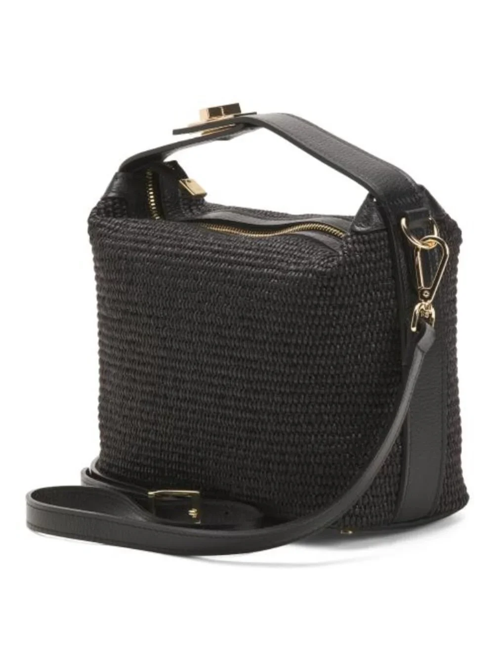VIOLA CASTELLANI Made In Italy Straw Medium Foldable Handle Satchel